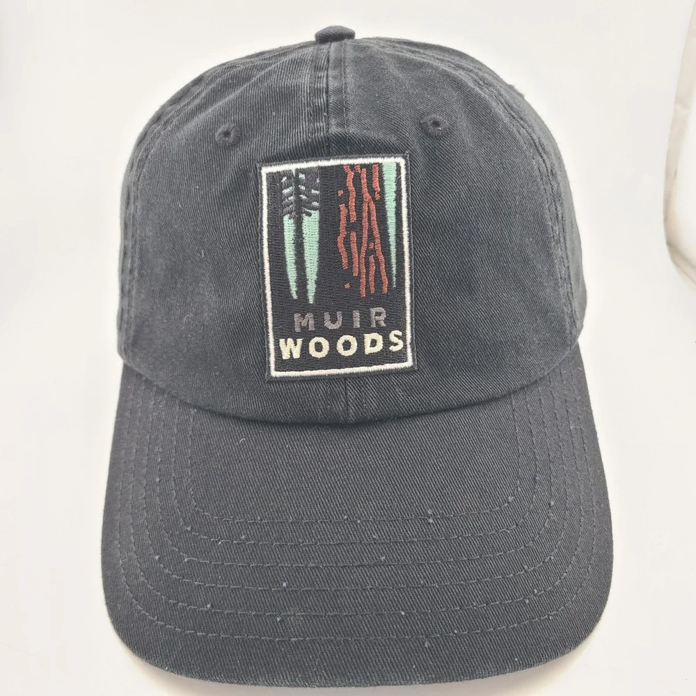 Golden Gate National Parks Muir Woods Cap Mens Black Cotton Adjustable Dad Hat